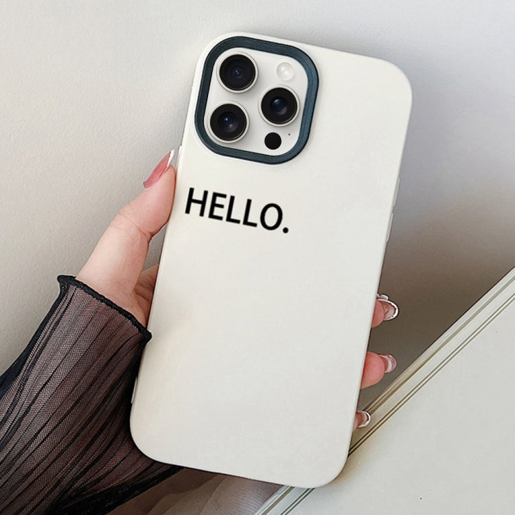 For iPhone 15 Pro Max HELLO Word PC Hybrid TPU Phone Case