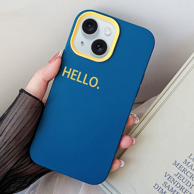 For iPhone 15 Plus HELLO Word PC Hybrid TPU Phone Case