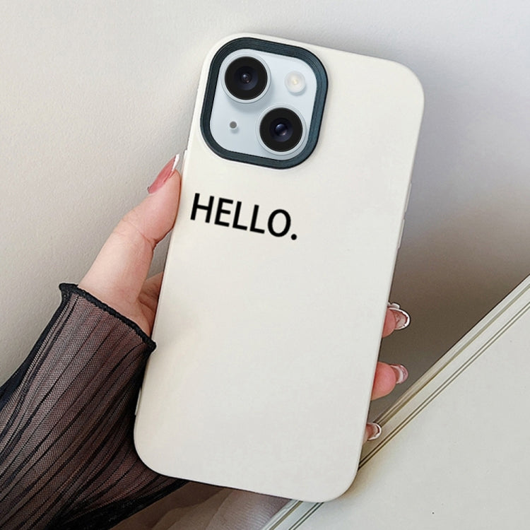 For iPhone 15 Plus HELLO Word PC Hybrid TPU Phone Case