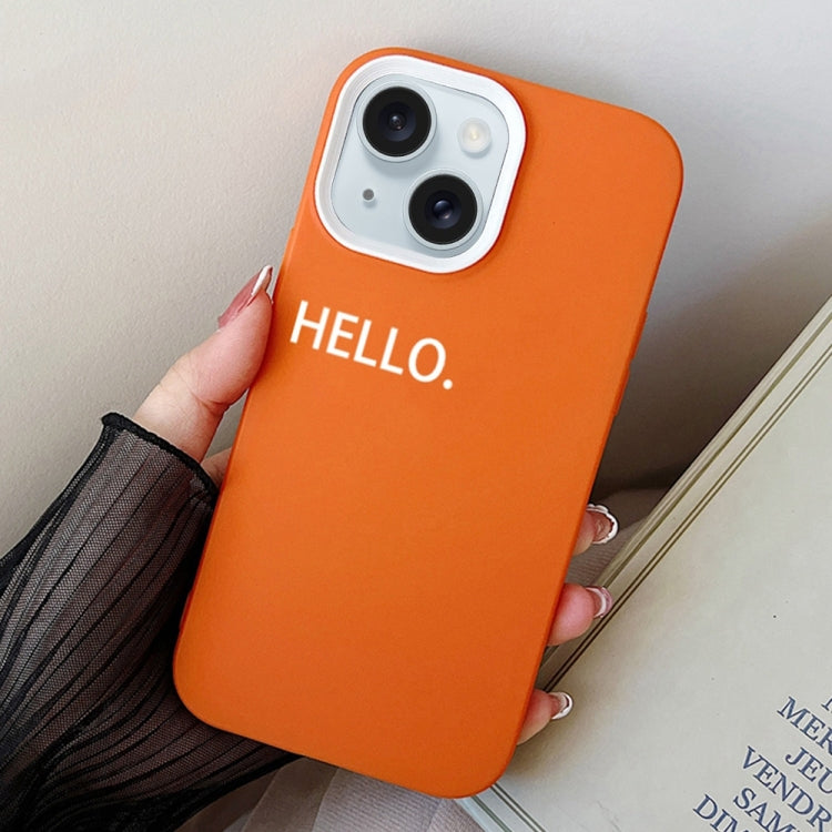 For iPhone 15 HELLO Word PC Hybrid TPU Phone Case