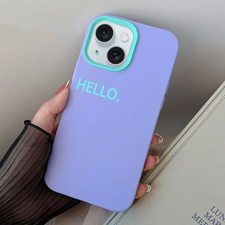For iPhone 15 HELLO Word PC Hybrid TPU Phone Case