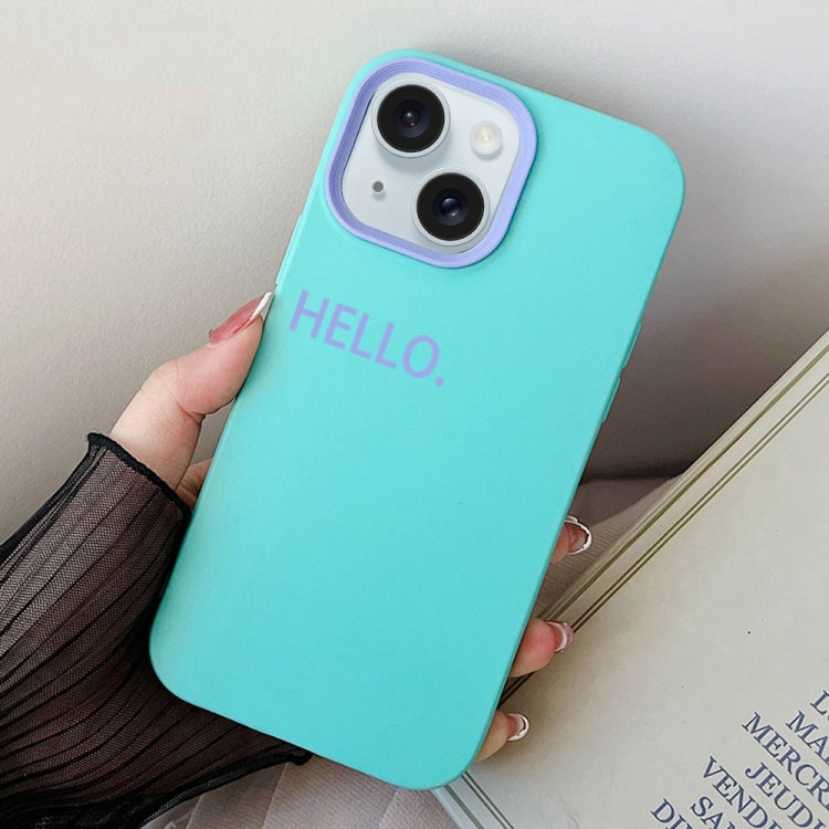For iPhone 15 HELLO Word PC Hybrid TPU Phone Case