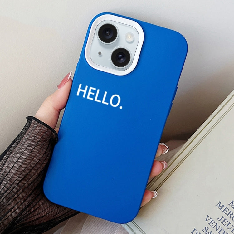 For iPhone 15 HELLO Word PC Hybrid TPU Phone Case