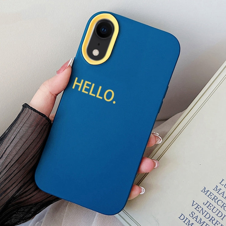 For iPhone XR HELLO Word PC Hybrid TPU Phone Case