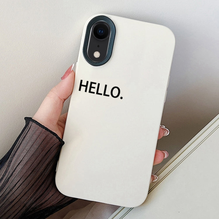 For iPhone XR HELLO Word PC Hybrid TPU Phone Case
