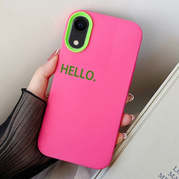 For iPhone XR HELLO Word PC Hybrid TPU Phone Case