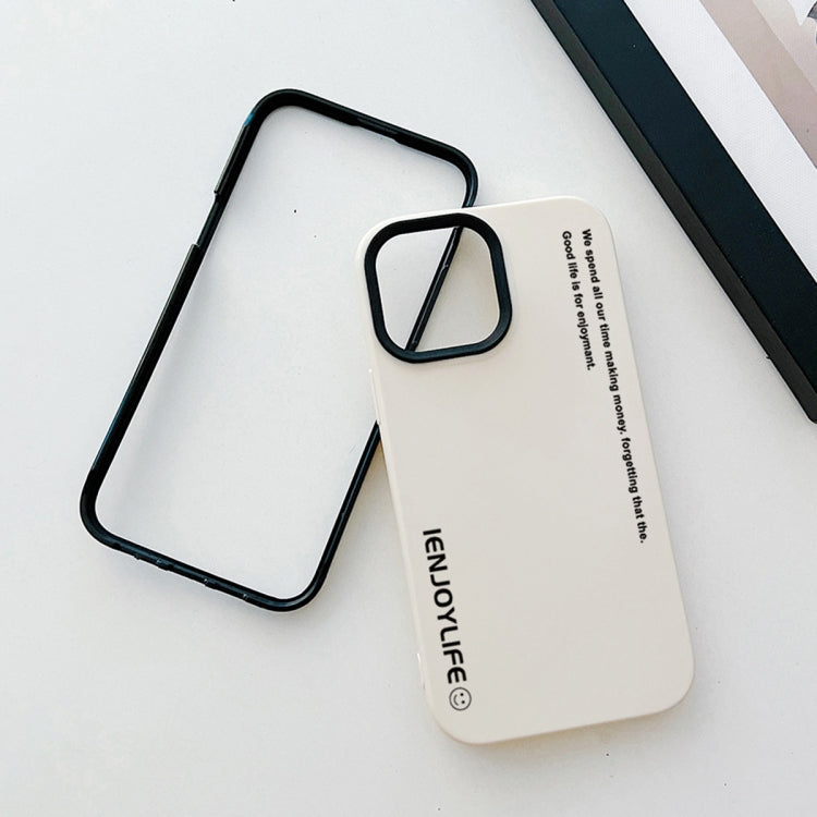 For iPhone 13 Pro Max Simple Words PC Hybrid TPU Phone Case