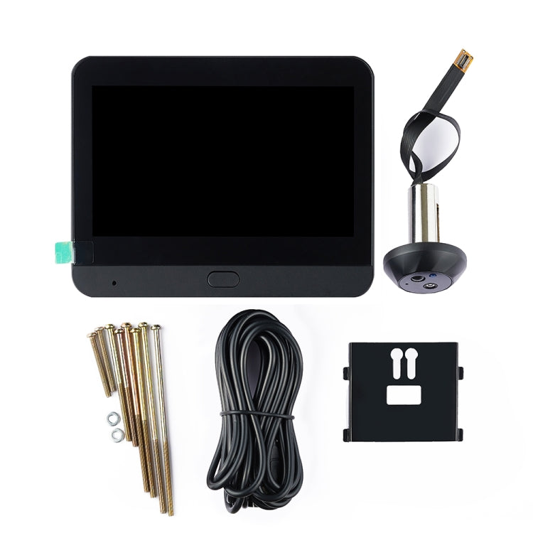 SY-35 4.3 inch Color Screen Graffiti Hidden 1080P WiFi Smart Cat Eye Video Doorbell - Black