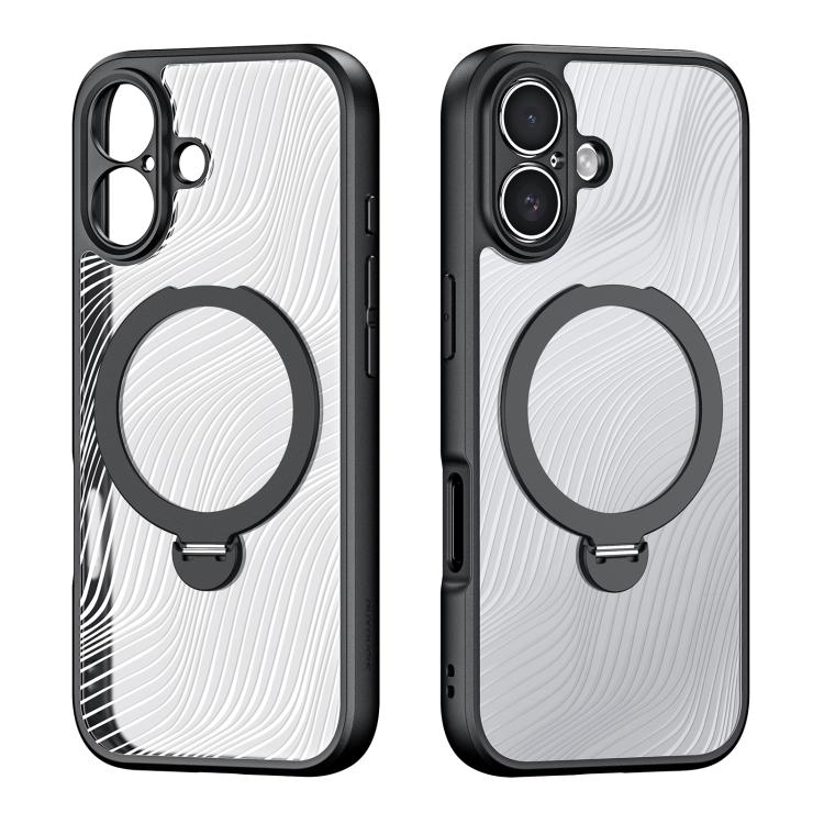 For iPhone 17 DUX DUCIS Aimo Mag Series MagSafe Ring Holder Frosted Phone Case - Black