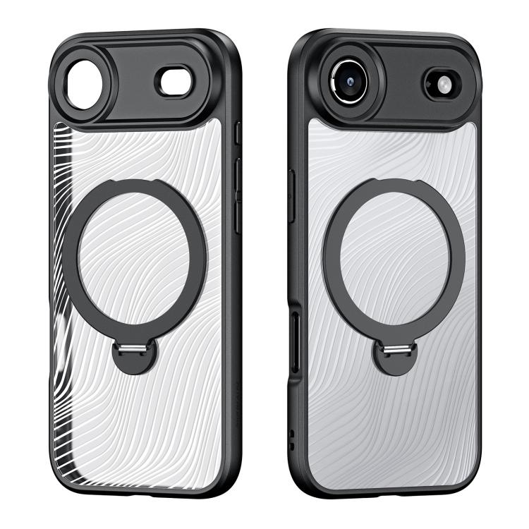 For iPhone Air DUX DUCIS Aimo Mag Series MagSafe Ring Holder Frosted Phone Case - Black