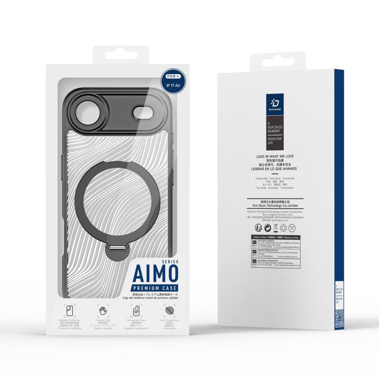 For iPhone Air DUX DUCIS Aimo Mag Series MagSafe Ring Holder Frosted Phone Case - Black