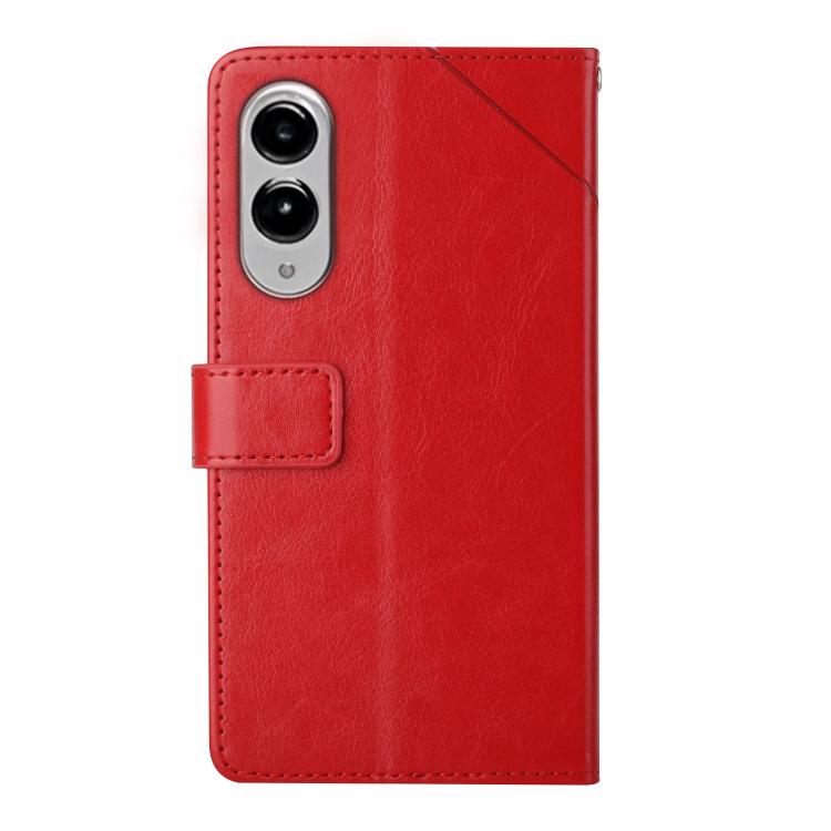For Samsung Galaxy S25 Edge 5G Y-shaped Pattern Flip Leather Phone Case
