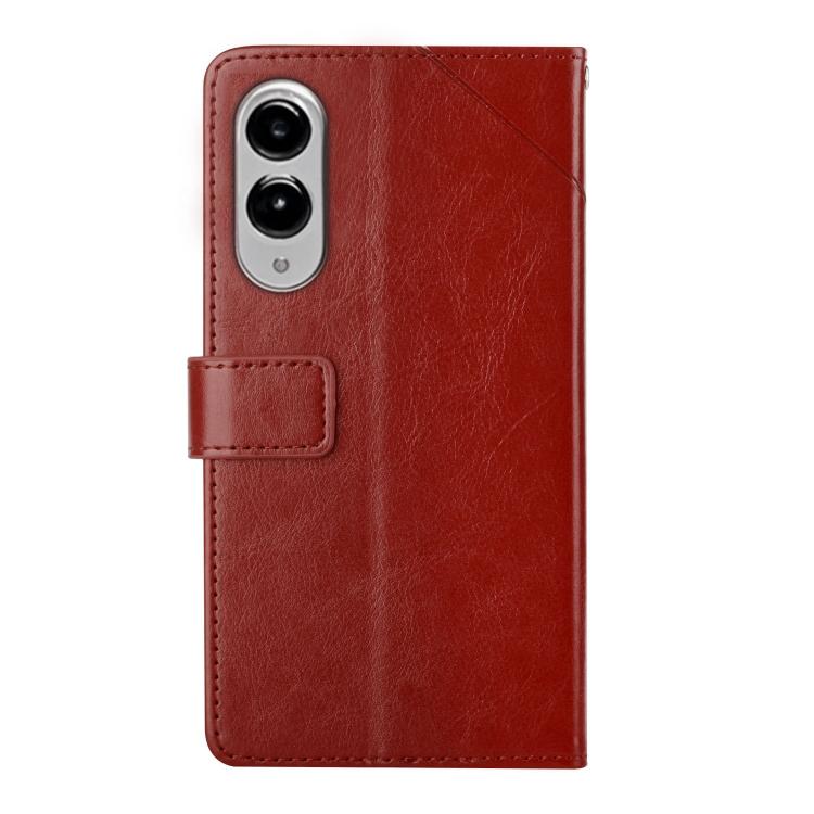 For Samsung Galaxy S25 Edge 5G Y-shaped Pattern Flip Leather Phone Case
