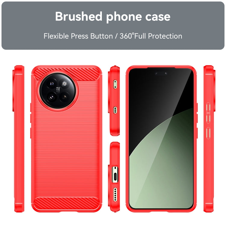 For Xiaomi 14 Civi Carbon Fiber Brushed Texture TPU Phone Case