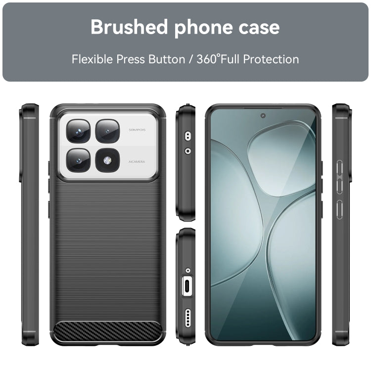For Xiaomi 14T Pro Carbon Fiber Brushed Texture TPU Phone Case