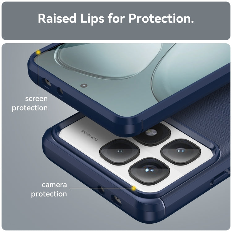 For Xiaomi 14T Pro Carbon Fiber Brushed Texture TPU Phone Case