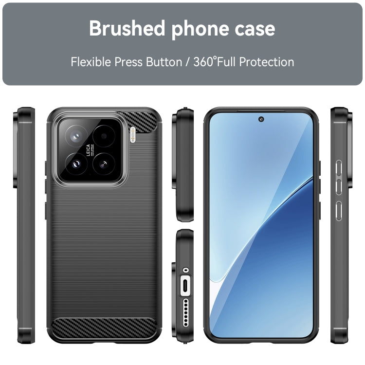 For Xiaomi 15 Carbon Fiber Brushed Texture TPU Phone Case