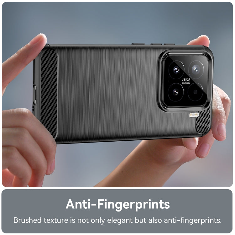 For Xiaomi 15 Carbon Fiber Brushed Texture TPU Phone Case