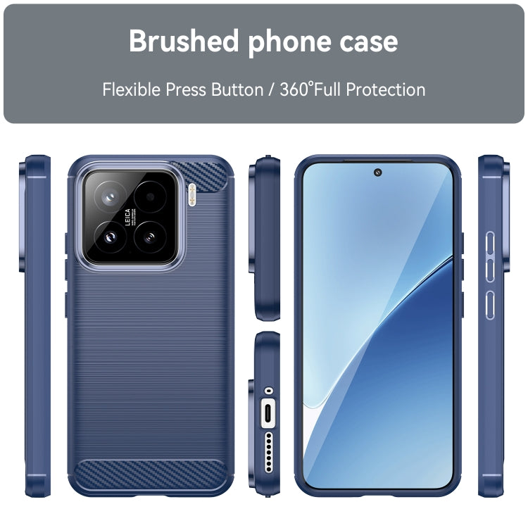 For Xiaomi 15 Carbon Fiber Brushed Texture TPU Phone Case