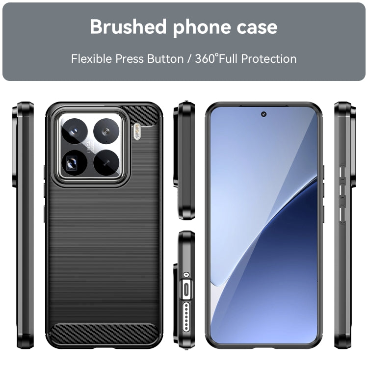 For Xiaomi 15 Pro Carbon Fiber Brushed Texture TPU Phone Case