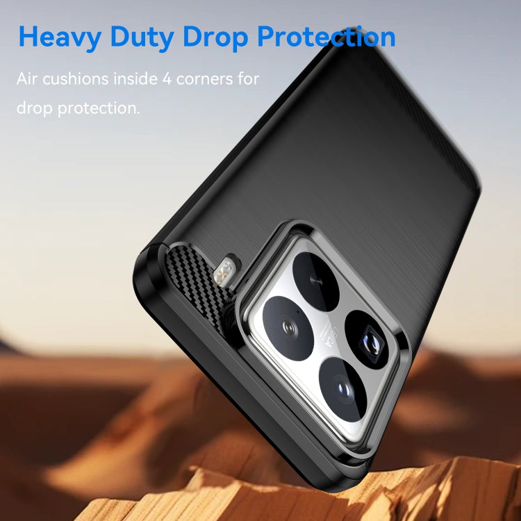 For Xiaomi 15 Pro Carbon Fiber Brushed Texture TPU Phone Case
