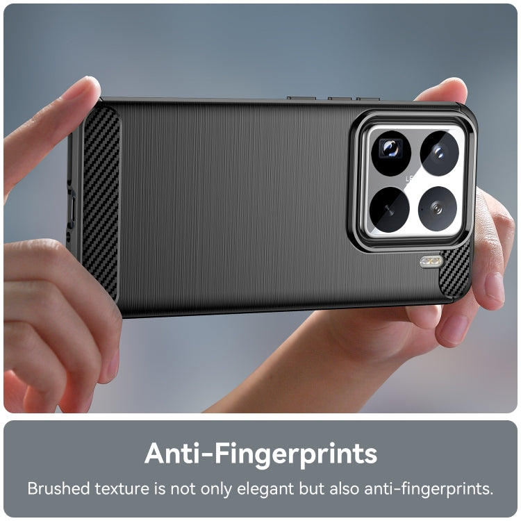 For Xiaomi 15 Pro Carbon Fiber Brushed Texture TPU Phone Case