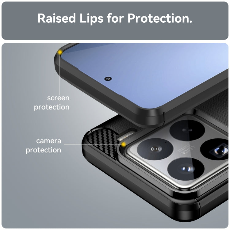 For Xiaomi 15 Pro Carbon Fiber Brushed Texture TPU Phone Case