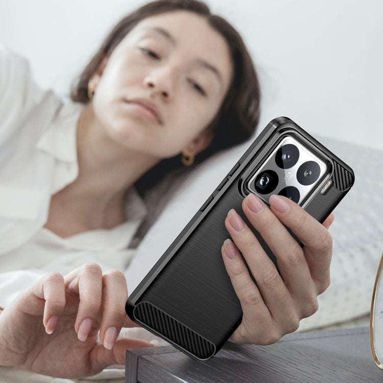 For Xiaomi 15 Pro Carbon Fiber Brushed Texture TPU Phone Case