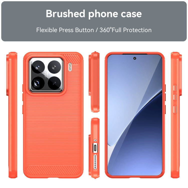 For Xiaomi 15 Pro Carbon Fiber Brushed Texture TPU Phone Case