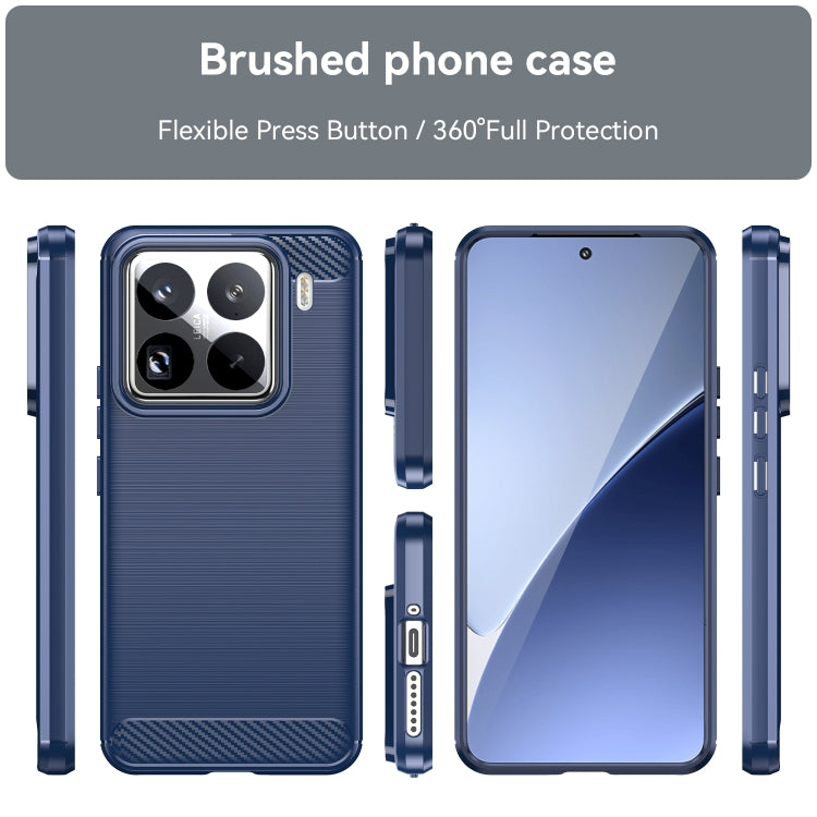 For Xiaomi 15 Pro Carbon Fiber Brushed Texture TPU Phone Case
