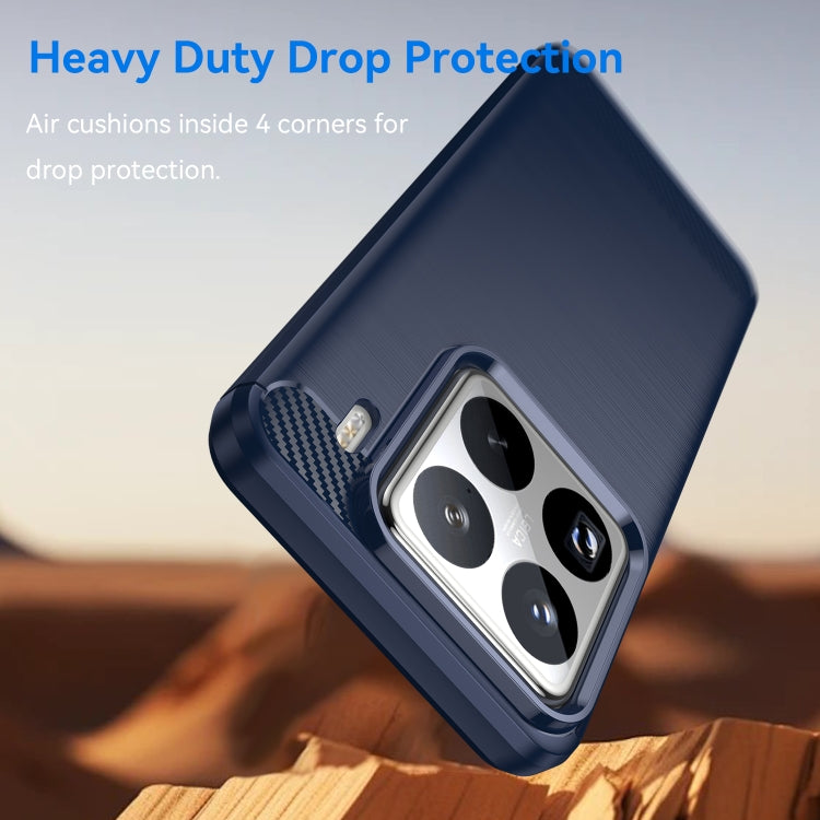 For Xiaomi 15 Pro Carbon Fiber Brushed Texture TPU Phone Case