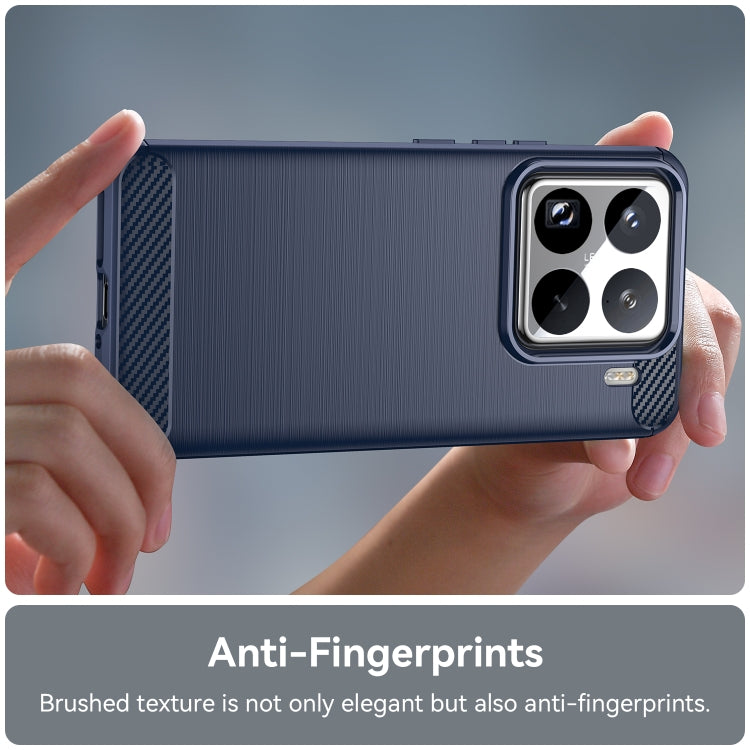 For Xiaomi 15 Pro Carbon Fiber Brushed Texture TPU Phone Case