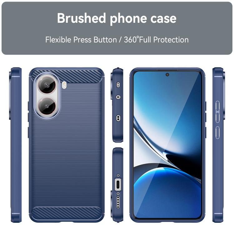 For Xiaomi Poco X7 Pro Carbon Fiber Brushed Texture TPU Phone Case