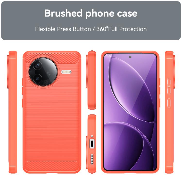 For Xiaomi Poco F7 Pro Carbon Fiber Brushed Texture TPU Phone Case