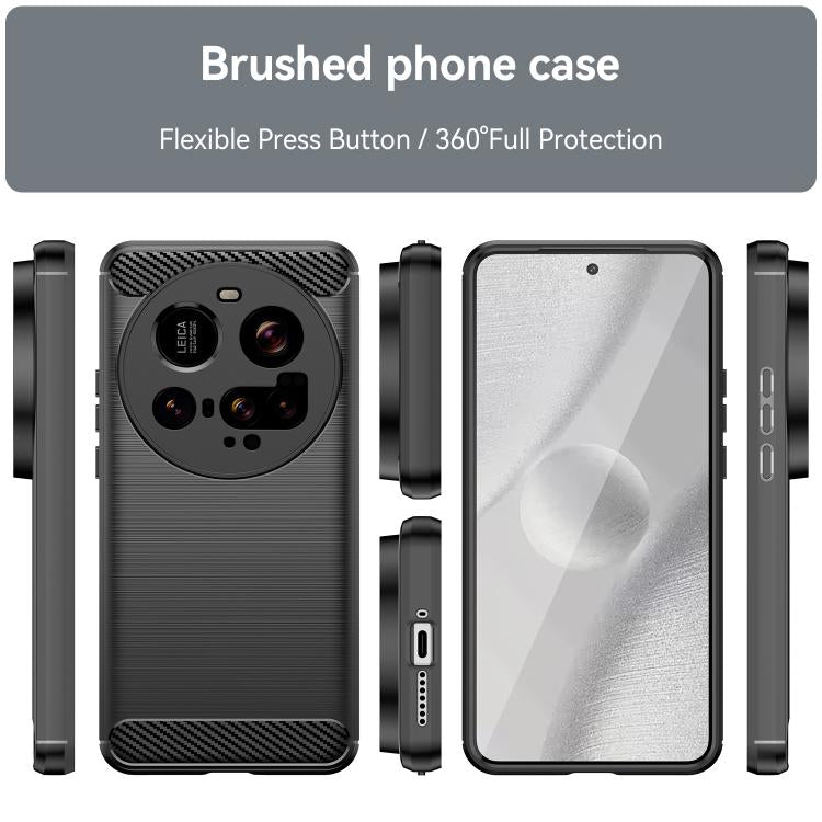 For Xiaomi 15 Ultra Carbon Fiber Brushed Texture TPU Phone Case