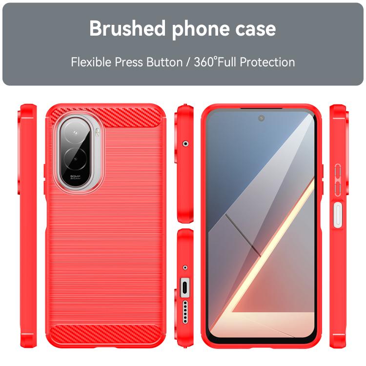For Xiaomi Poco M7 4G 169mm Carbon Fiber Brushed Texture TPU Phone Case