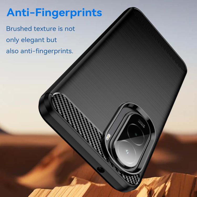 For Xiaomi Poco M7 Plus 5G Carbon Fiber Brushed Texture TPU Phone Case