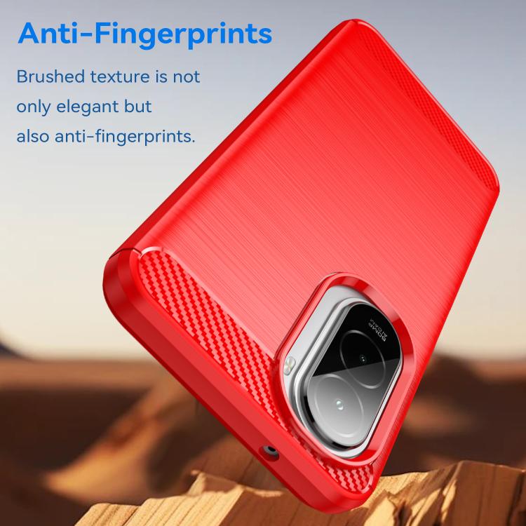 For Xiaomi Poco M7 Plus 5G Carbon Fiber Brushed Texture TPU Phone Case