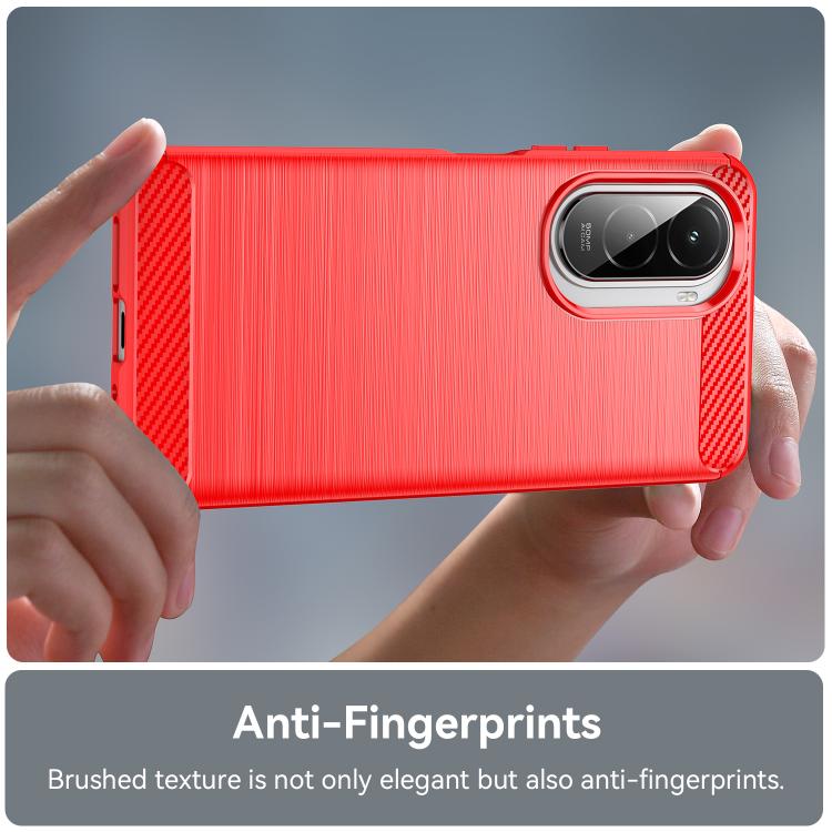 For Xiaomi Poco M7 Plus 5G Carbon Fiber Brushed Texture TPU Phone Case