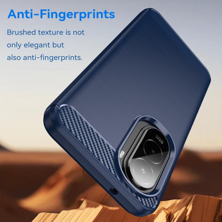 For Xiaomi Poco M7 Plus 5G Carbon Fiber Brushed Texture TPU Phone Case