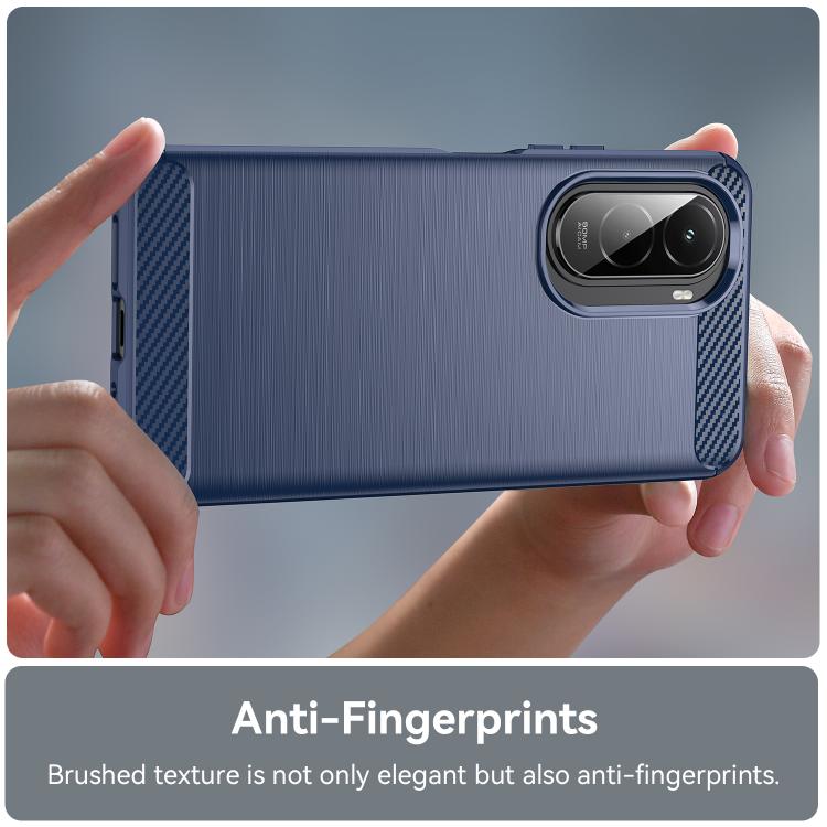 For Xiaomi Poco M7 Plus 5G Carbon Fiber Brushed Texture TPU Phone Case