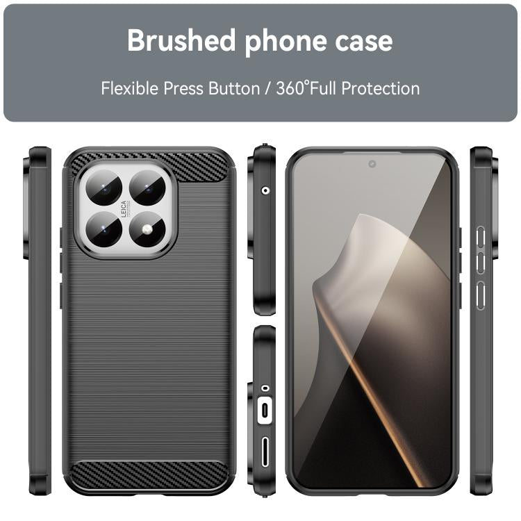 For Xiaomi 15T 5G Carbon Fiber Brushed Texture TPU Phone Case