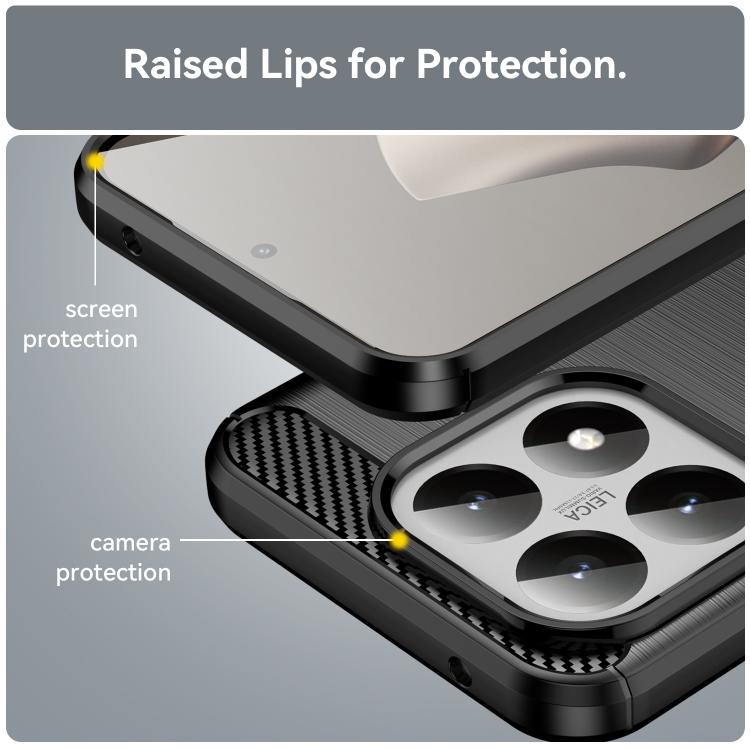 For Xiaomi 15T 5G Carbon Fiber Brushed Texture TPU Phone Case