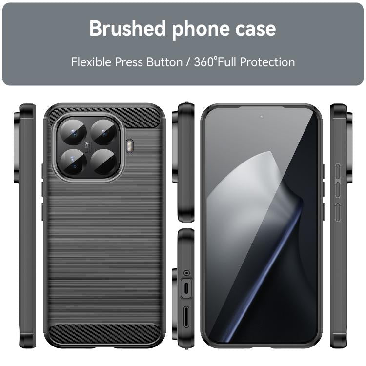 For Xiaomi 15T Pro 5G Carbon Fiber Brushed Texture TPU Phone Case