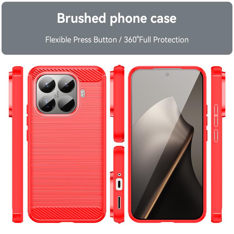 For Xiaomi 15T Pro 5G Carbon Fiber Brushed Texture TPU Phone Case