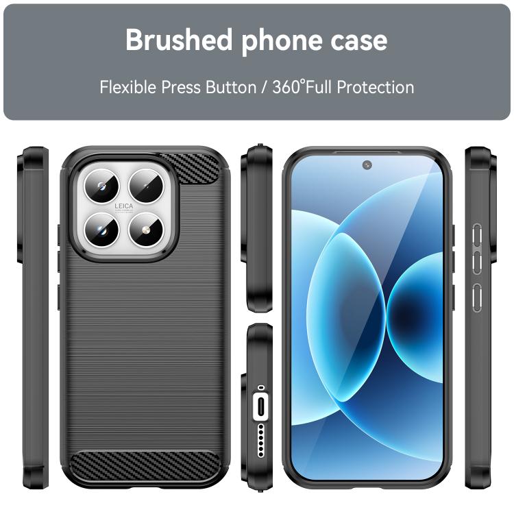 For Xiaomi 17 Carbon Fiber Brushed Texture TPU Phone Case