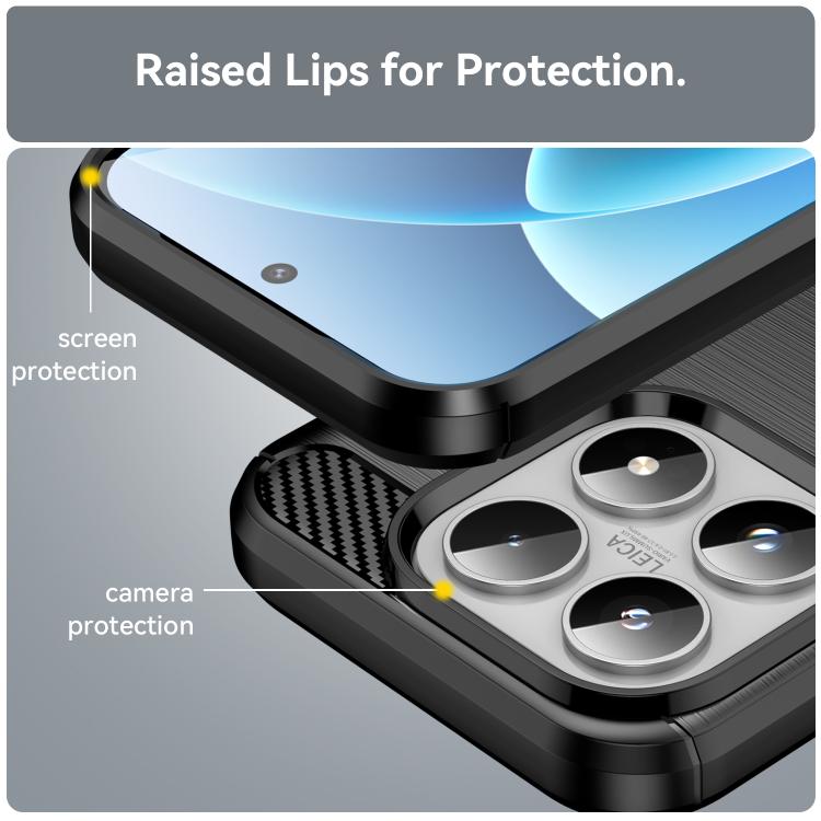 For Xiaomi 17 Carbon Fiber Brushed Texture TPU Phone Case