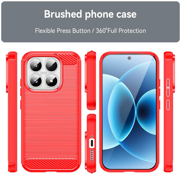 For Xiaomi 17 Carbon Fiber Brushed Texture TPU Phone Case