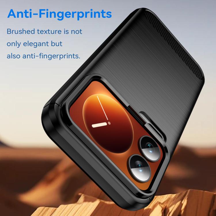 For Xiaomi 17 Pro Carbon Fiber Brushed Texture TPU Phone Case