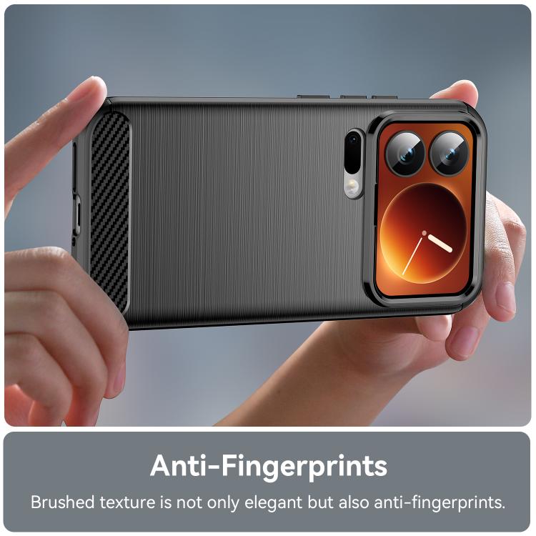 For Xiaomi 17 Pro Carbon Fiber Brushed Texture TPU Phone Case